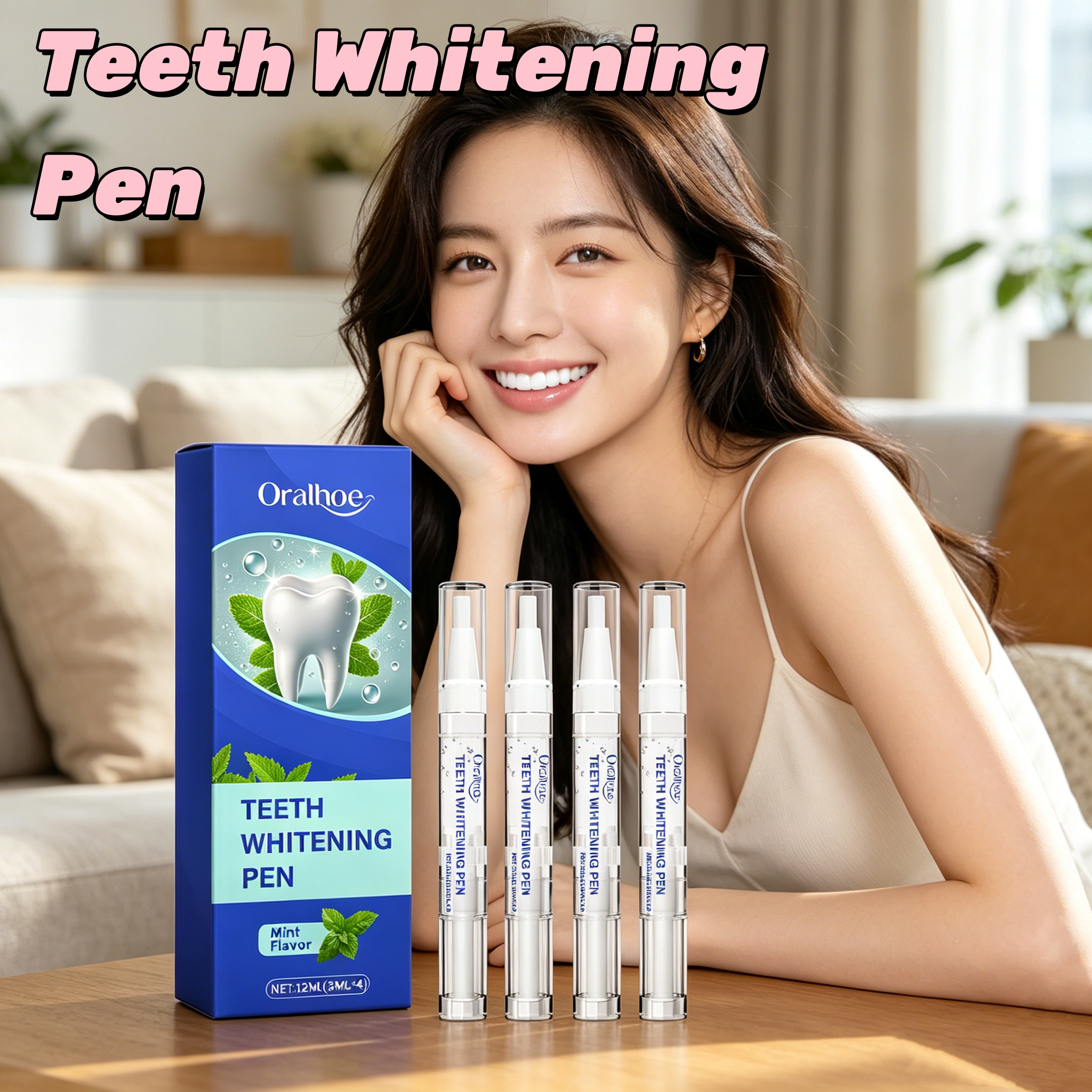 Whitening Pen Bleach - ORALHOE Portable Teeth Whitening Pen Mini