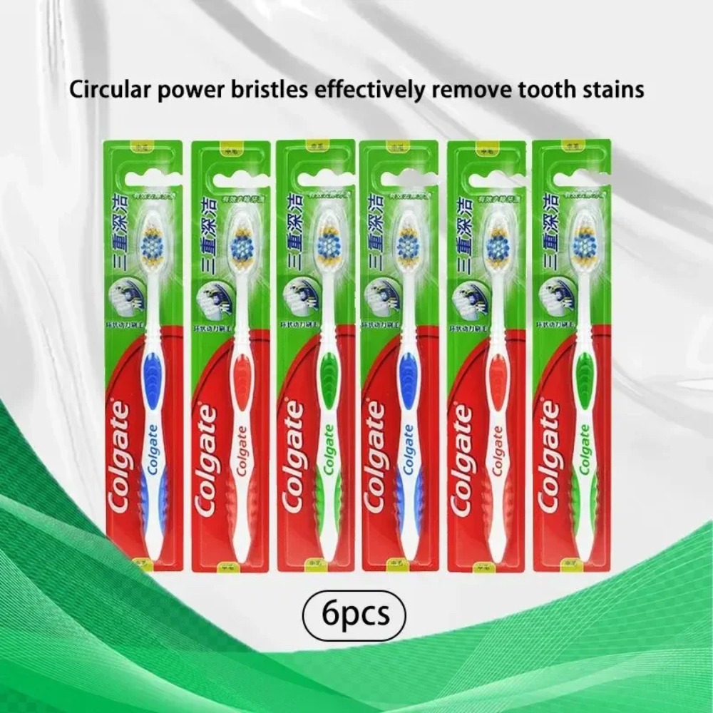 Colgate Whitening Teeth - Colgate Adult Soft Bristle Toothbrush 6pcs