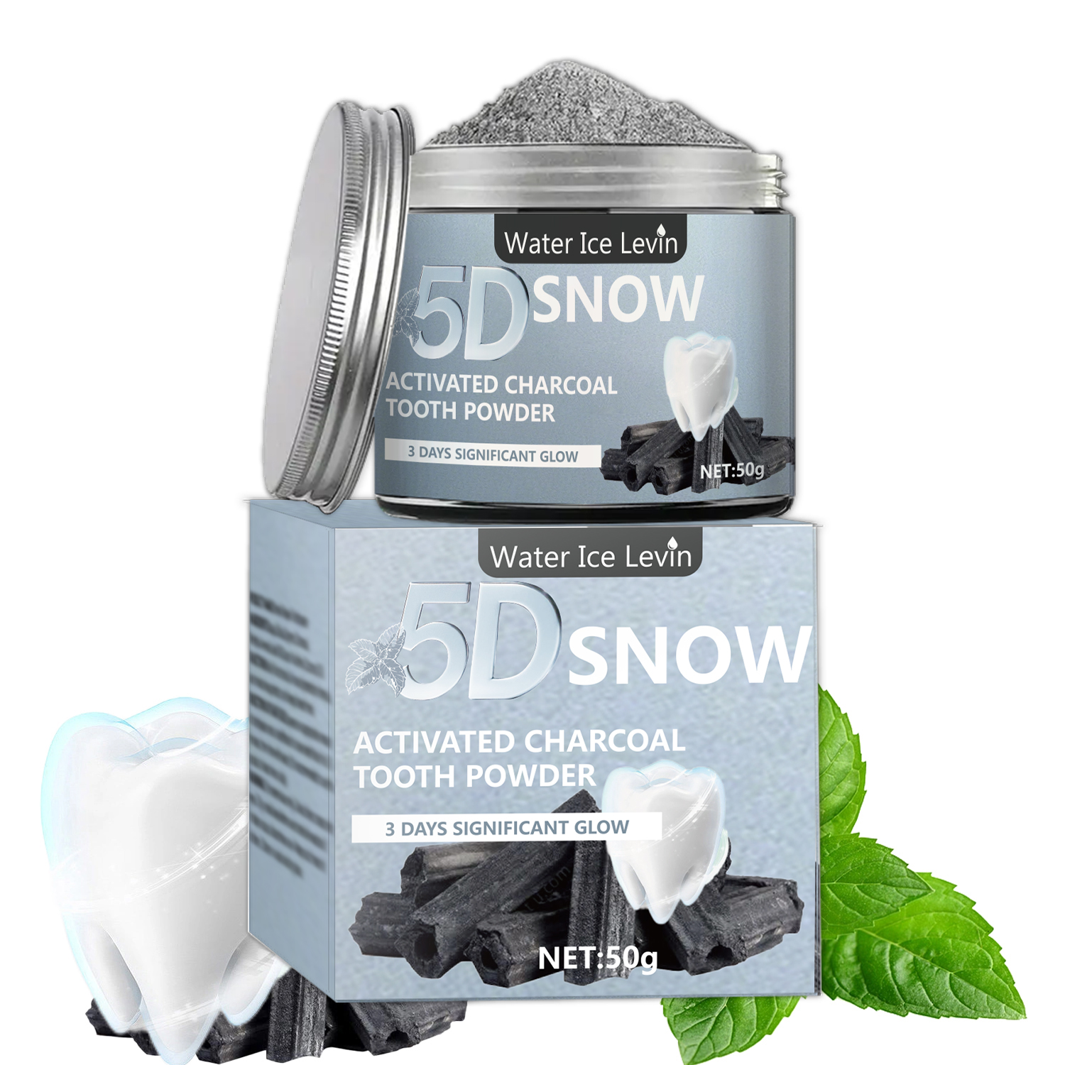 Water Ice Levin 5D Snow Activa - Teeth Whitening Charcoal recensie en prijs