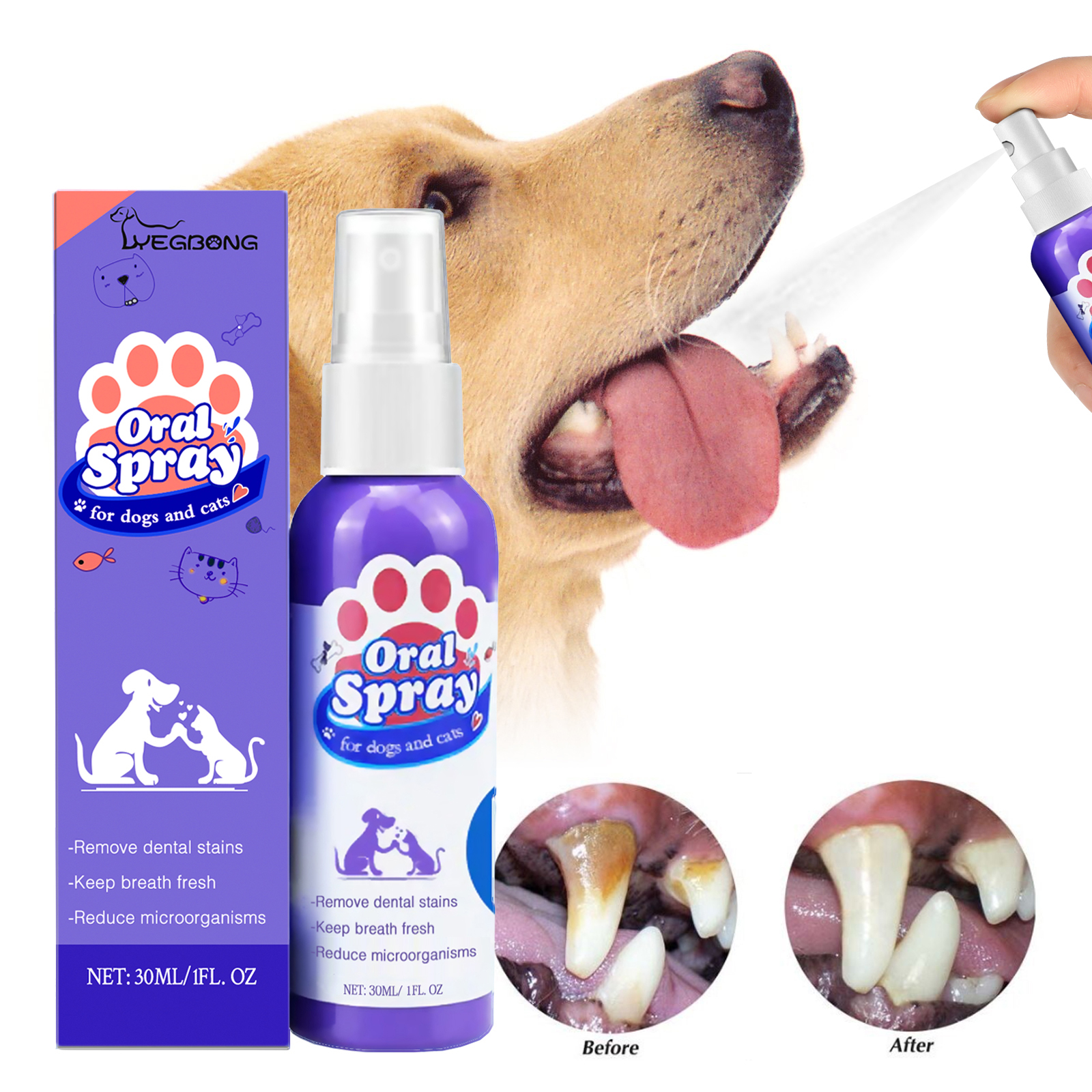 Pet Teeth Cleaning Spray Bad B - Colgate Whitening Teeth recensie en prijs
